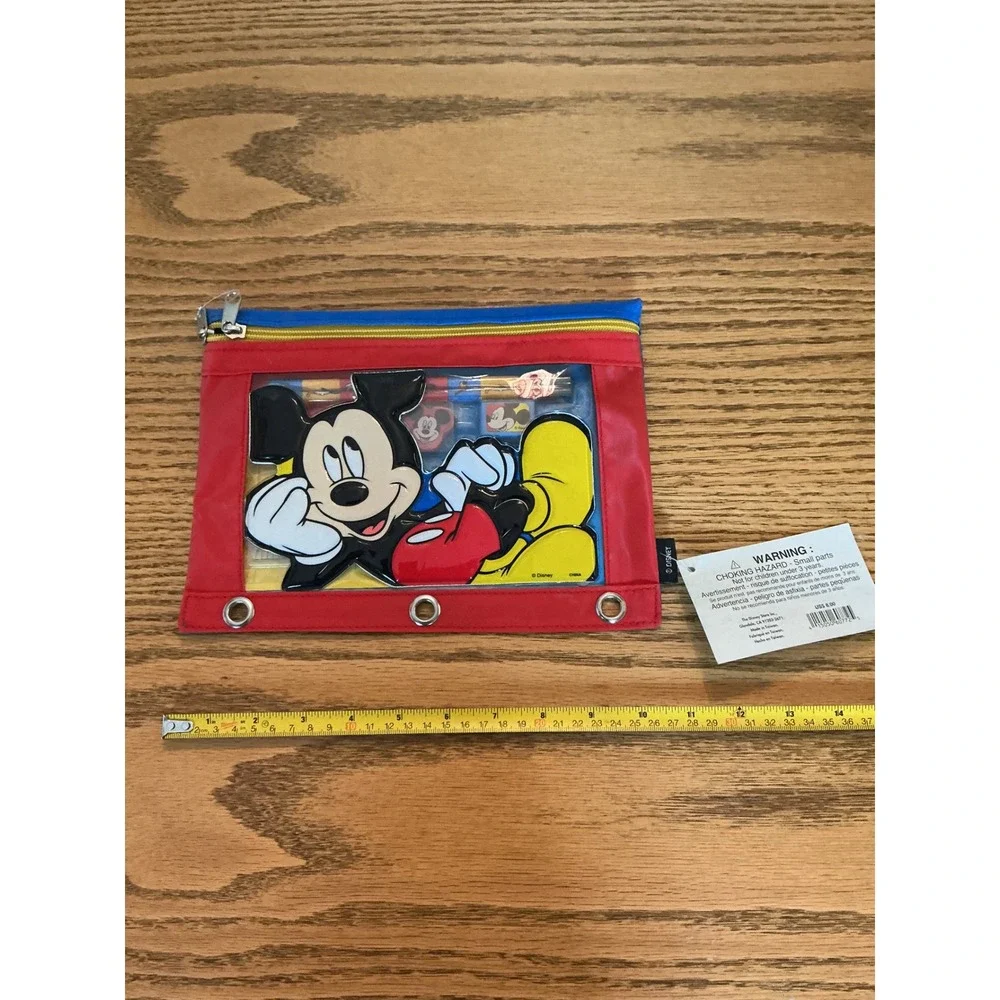 Vintage Mickey Mouse Stationery Bundle Storage Box Pencil Pouch Post-it Notes